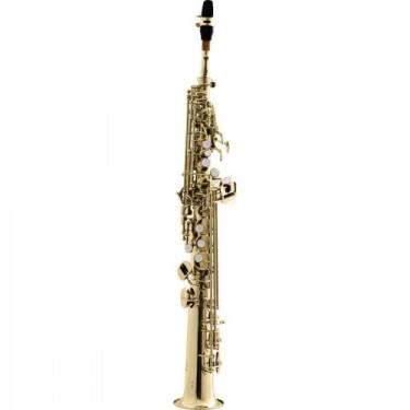 Imagem de Saxofone soprano reto harmonics hst410l laqueado em sib,  Dourado