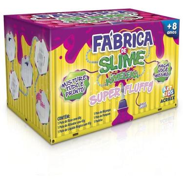 Imagem de Fábrica de Slime Kimeleka Super Fluffy Caixa com 4 Kits para Criar com Acrilex