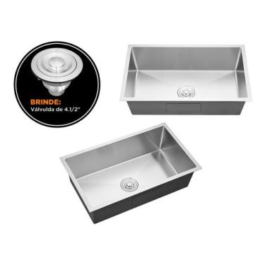 Imagem de Cuba De Sobrepor Calha Úmida Essence 75x45cm Em Aço Inox Escovado Com 
