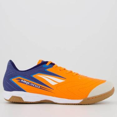 Imagem de Chuteira Penalty Max 300 Futsal Laranja e Branca, 44
