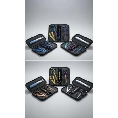 Imagem de Kit 3 Tesouras Profissionais Aço Inox + Navalhete - Congratulations St