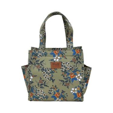 Imagem de Bolsa De Almoço Com Estampa Floral Em Tecido Reforçado, Caixa De Almoç