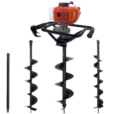 Imagem de Perfurador de Solo DPS523P 2,5HP com Sistema Easy Start Laranja 3 Brocas 80X10CM 80X15CM 80X20CM e Extensão 60CM