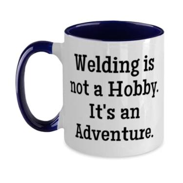 Imagem de Presentes divertidos de solda, soldagem não é um hobby. Caneca It's an Adventure, Love Two Tone 325 ml para amigos de