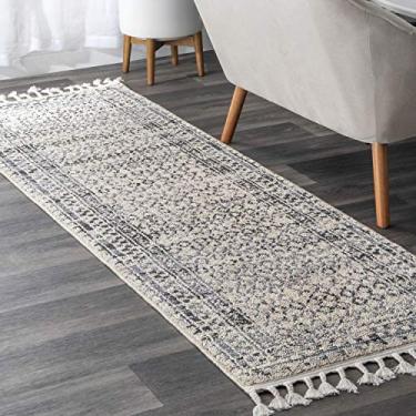 Imagem de nuLOOM Tapete Claudia Diamond Runner, 61 x 25 cm, marfim