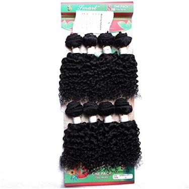 Imagem de Palace hair 8 mechas por pacote Extensões de cabelo humano virgem brasileiro jerry cacheado trançado cabelo crespo ondulado cabelo ondulado 100% real cabelo humano ondulado ondas profundas cabelo ombré (20 cm 25 cm 30 cm 35 cm comprimento misto) cor (1B, 20 cm (jerry))