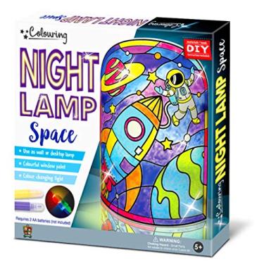 Imagem de C.S. Luminária de mesa infantil Espaço DIY, luz noturna para crianças|Decore sua própria luz espacial, vitral, luz de LED que muda de cor