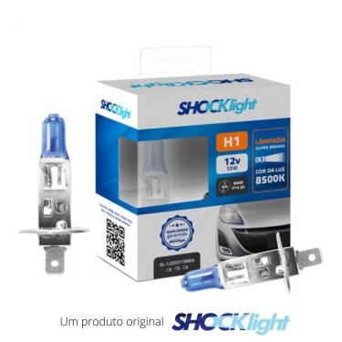 Imagem de Par Lampada Shocklight Halogena Super Branca H1 12v 55w
