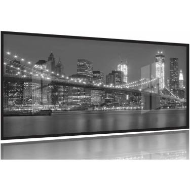 Imagem de Quadros Decorativos Manhattan Ponte City 130x60 Moldura Preta 2x2