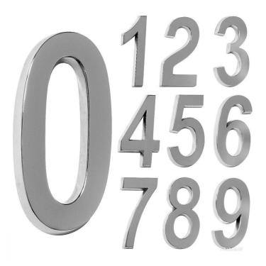 Imagem de Número 0 Residencial de Casa Cromado 20cm de Altura