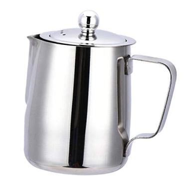 Imagem de SM SunniMix Bule de chá de metal com infusor de aço inoxidável, potes de chá seguro para fogão, florescendo e folhas soltas, bule de chá solto, potes de café, prata