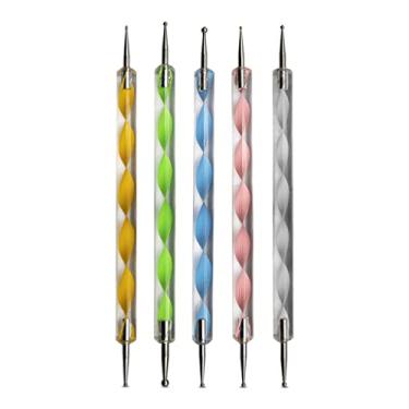 Imagem de Kit 5 Boleadores com Ponta Dupla para Decoração de Unhas e Pontilhismo