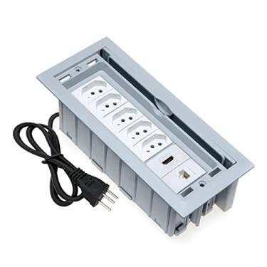 Imagem de Caixa De Tomada 7 blocos Embutir 5 Tomadas 20A 1 Hdmi 1 RJ45