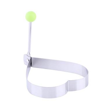 Imagem de Molde de ovo frito de aço inoxidável, anéis de ovo em forma de coração, panela de panqueca antiaderente para panquecas com alça, para cozinhar muffins ovos, omeletes de panqueca