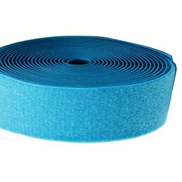 Imagem de 5 cm de largura, 5 metros de comprimento, gancho e laço de amarrar cabo prendedor de nylon cabo de alimentação de gerenciamento de fio alça organizadora de fio reutilizável corte no tamanho rolo de fita autoaderente (azul)