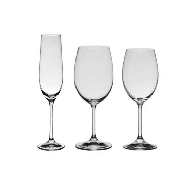 Imagem de Jogo Com 18 Taças De Cristal Bohemia Para Champagne E Vinho