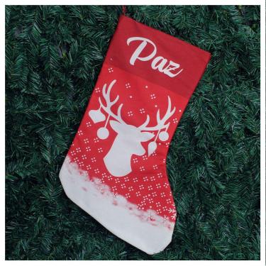 Imagem de Decoração Bota Meia Enfeite Natalino Temático 47cm