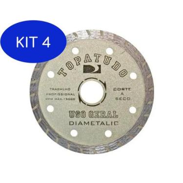 Imagem de Kit 4 Disco De Corte Diamantado Turbo 110mm Topa Tudo Diametalic