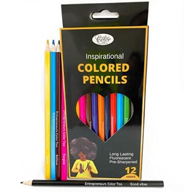 Imagem de Entrepreneurs Color Too Colored Pencils, Inspirational Coloring Pencils for Adult Coloring Books, Set of 12, Multicolor