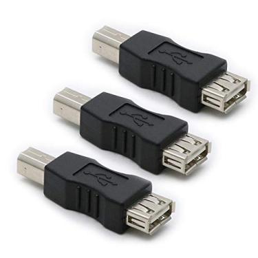 Imagem de Pacote com 3 adaptadores USB 2.0 AF/BM tipo A fêmea para USB B Print Adaptador conector