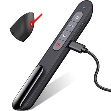 Imagem de DinoFire – Controle remoto sem fio para apresentação, controle de volume Hyperlink, controle remoto de apresentação PowerPoint, 2,4 GHz, ponta de apresentação USB para Mac, laptop, computador