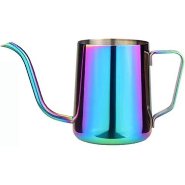 Imagem de REJOON Percolador Pote de Café Gancho de Orelha Brewer de Aço Inoxidável Filtro de Gotejamento de Boca Fina Aparelhos de Café Domésticos Mini Cor Gancho de Ouvido Cafeteira (Cor: 350ml Colorido)