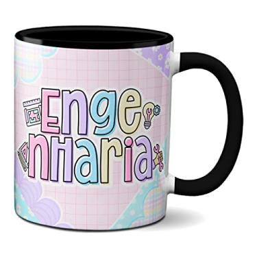 Imagem de Caneca Engenharia Profissional Engenheira Presente Fofo (Preta)