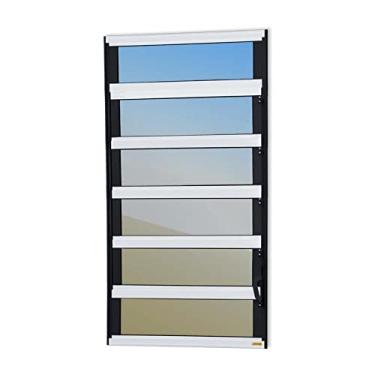 Imagem de Janela de Alumínio Basculante 120x100cm Vidro Espelhado Elite Brimak Mix Preto