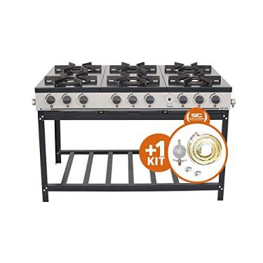 Imagem de KIT - Fogão Gás Bravo 6b BR6B + Kit Gás 2KG - Venâncio