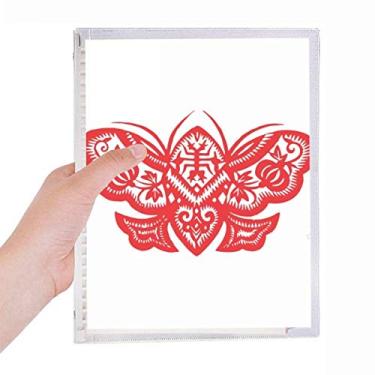 Imagem de Caderno de corte de papel chinês tradicional vermelho com folhas soltas e diário recarregável