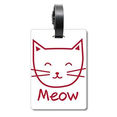 Imagem de Cat Mewing Simple Protect Animal Mala de Bagagem Etiqueta de Bagagem para Bagagem