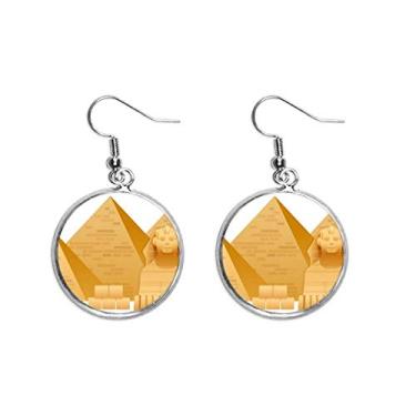 Imagem de Pirâmide Egito Esfinge Arte Padrão Orelha Pendente Prata Brinco Joia Feminina