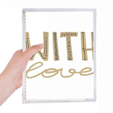 Imagem de Caderno com citação de ouro com amor e folhas soltas diário recarregável de papelaria