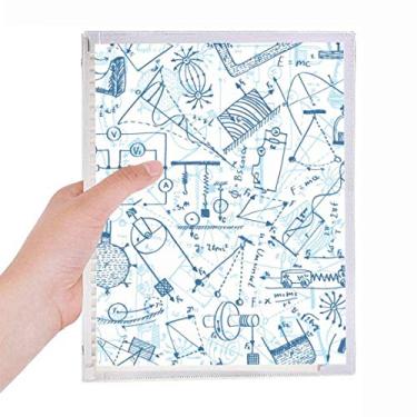 Imagem de Caderno com tabela de mecânica eletromagnética azul com folhas soltas para diário recarregável