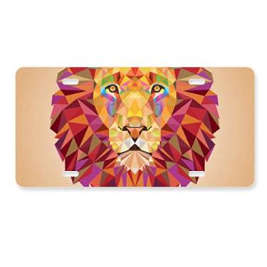 Imagem de DIYthinker Caixa colorida de leão com estampa de animal, placa de licença para decoração de aço inoxidável