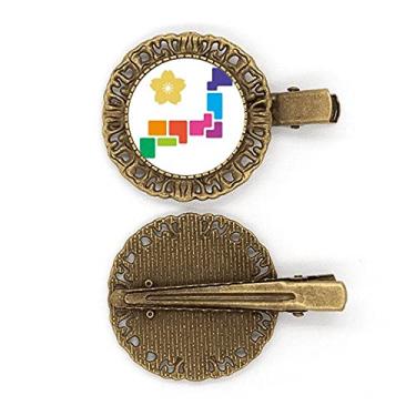 Imagem de Broche de cabelo com flor de flor amarela com expressão japonesa