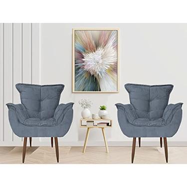 Imagem de Kit 2 Poltronas Opala Decorativa Cinza