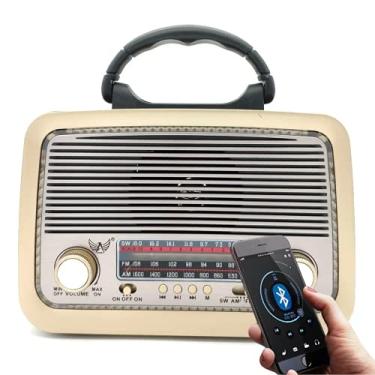 Imagem de Rádio Retro A-3199 Vintage Am Fm Sw Usb Bluetooth Bateria Recarregável Aux Estilo Antigo Preto