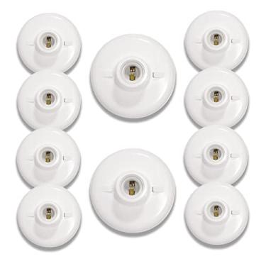 Imagem de Kit 10 Plafon Plafonier Bocal Redondo Branco Soquete E27
