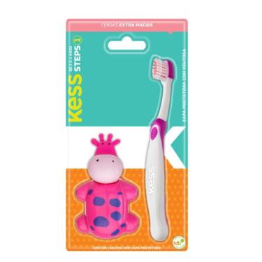 Imagem de Escova Dental Com Capa Protetora Kess Belliz Rosa Cod.2037