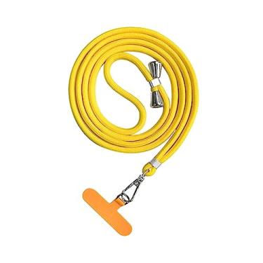 Imagem de Cordão para telefone, sistema de trava de segurança, alça antiperda removível para pescoço, tira para telefone, alça de segurança para ciclismo, AMARELO