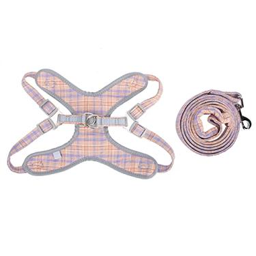 Imagem de Conjunto de arnês e coleira para cães, arnês para animais de estimação fácil de controlar para caminhadas para treinamento(laranja, S)