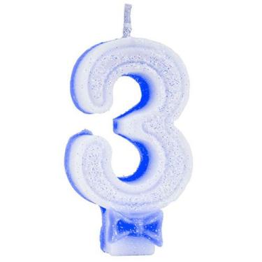 Imagem de Vela De Aniversário Super Glitter Azul Regina Número 3