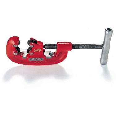 Imagem de RIDGID 32870 Modelo 42-A Cortador de tubos de 4 rodas, cortador de tubos de aço de 3/4" a 5", prata/vermelho, pequeno