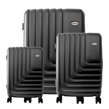 Imagem de Conjunto de Malas de Viagem Expansível em Abs Ika Flex, Cadeado Tsa Rodas Duplas 3pcs P...
