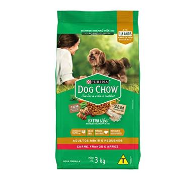 Imagem de Purina Ração Dog Chow Extra Life Adulto Raças Minis E Pequenos Sabor Frango E Arroz 3Kg Ração Dog Chow Extra Life Adulto Raça Pequena 3Kg