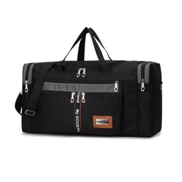 Imagem de TOKSHOP Bolsa Mala Viagem de Mão Ombro Transversal Ajustável Feminina e Masculina Super Grande 60 Litros (Preto)