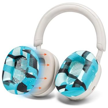 Imagem de WC Sweatz XM5 - Capas de ouvido de fone de ouvido protetoras para Sony WH1000XM5 por WC | Somente compatível com a Sony XM5 sobre os fones de ouvido | SULHOVE E FACILMADO | Prisma ciano