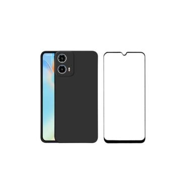 Imagem de Capa Aveludada + Película Vidro Compatível Para Moto G34