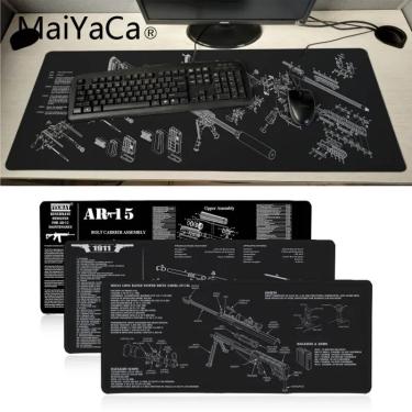 Imagem de Maiyaca cs go gun peças m14 AR-15 hk45 ak47 98k escritório ratos gaming mouse pad radiação macia